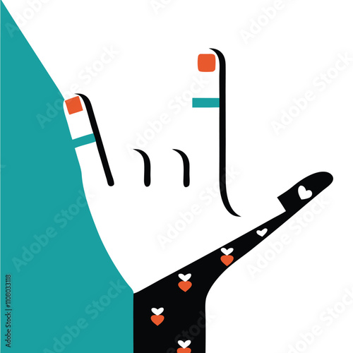 Bowling pins set with red warning sign in 3D vector style