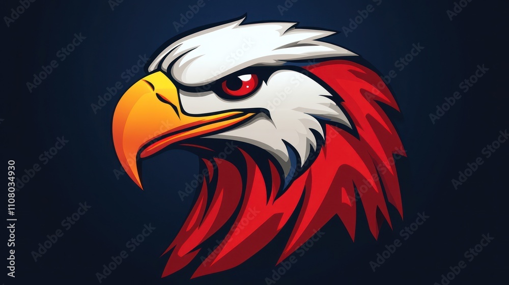 Fototapeta premium Close up view of a yellow-billed eagle looking forward. Ai generated image