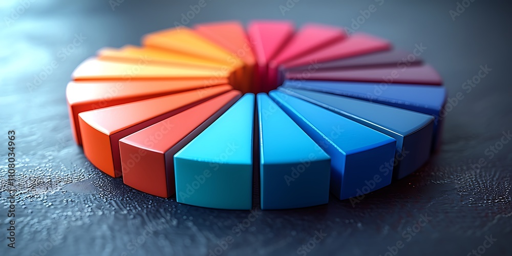 Obraz premium A circular arrangement of colorful segments in vibrant hues.