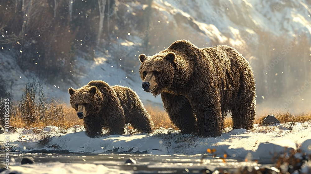 Obraz premium Animal behavior studies, scientific observation, natural habitats, detailed research.