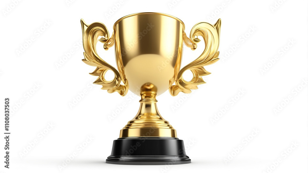 Fototapeta premium winner golden trophy cup on white background