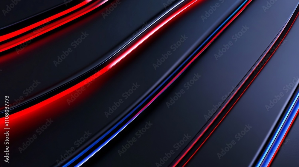 A black and red background with a curved line pattern