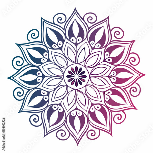 abstract background Mandala design with ombre colors.