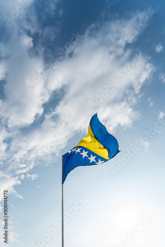 Bosnian flag in motion