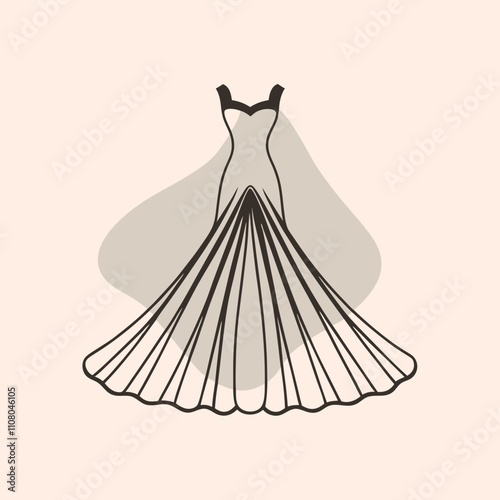 a black silhouette of a formal dress