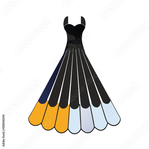 a black silhouette of a formal dress