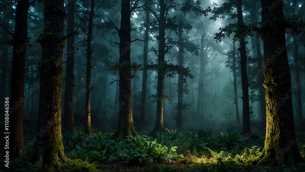 Obraz premium Mystical forest evoking the legend of the Holy Grail.1