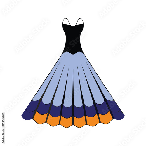 a black silhouette of a formal dress