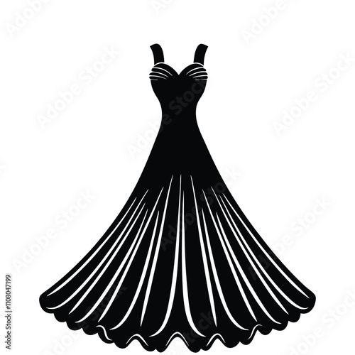 a black silhouette of a formal dress
