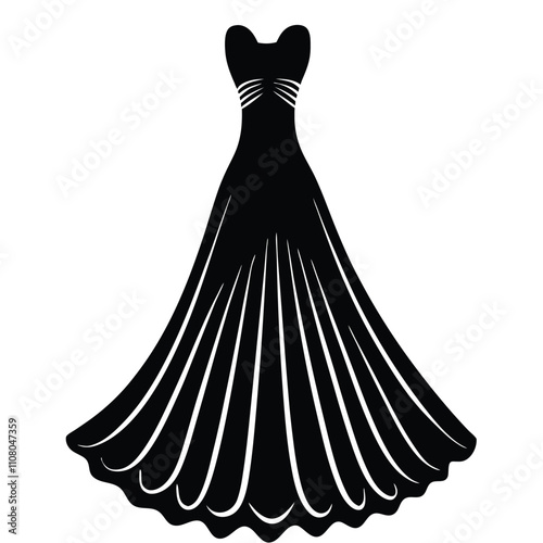 a black silhouette of a formal dress