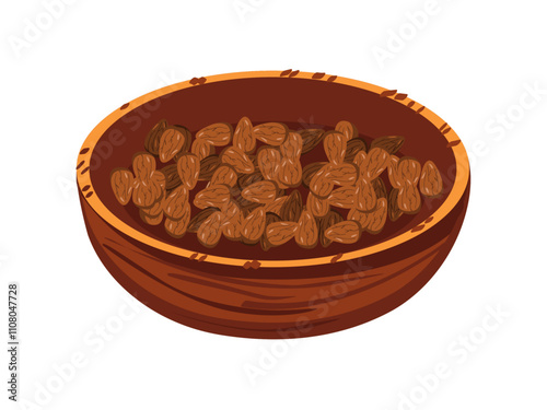 Almonds in a bowl isolated on white background.