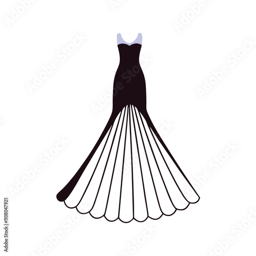 a black silhouette of a formal dress