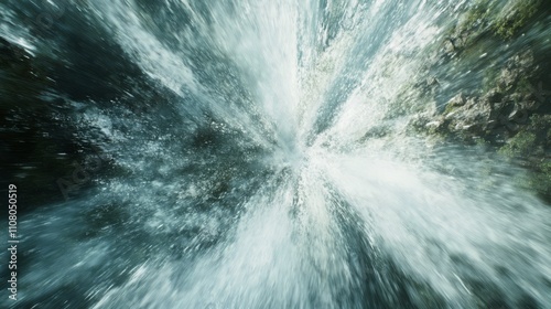 Abstract waterfall, fast motion blur. photo