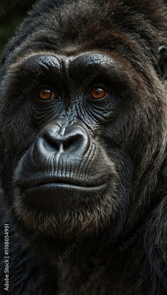 Fototapeta premium NFT portrait of a majestic gorilla.