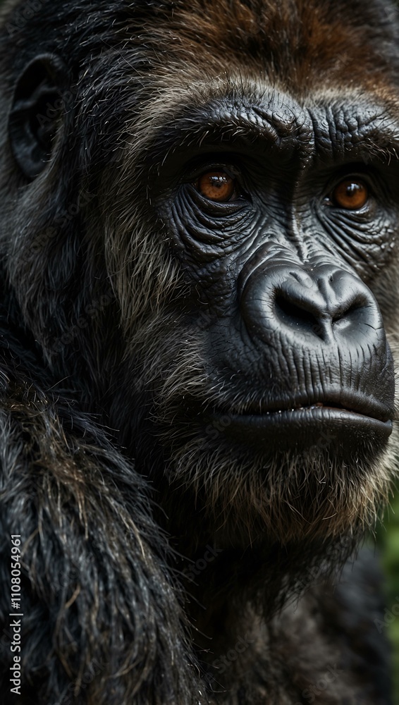 Fototapeta premium NFT portrait of a majestic gorilla.