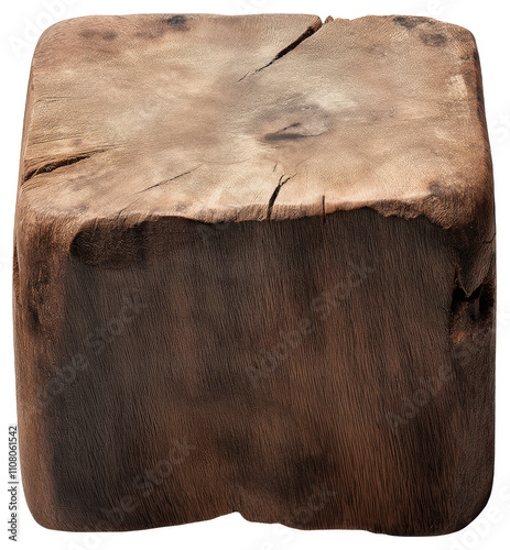 PNG Wooden block with cracks and texture