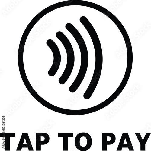 Tap to pay sign, NFC payment icon, Contactless payment, wireless pay icon, NFC technology, card Payment icon, smartphone payment