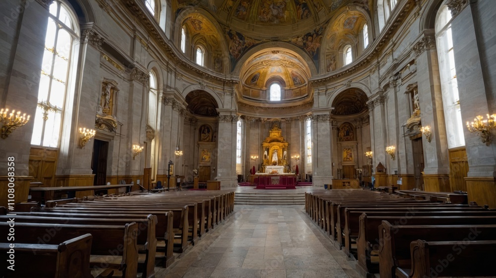 Obraz premium interiors of eglise de la madeleine madeleine