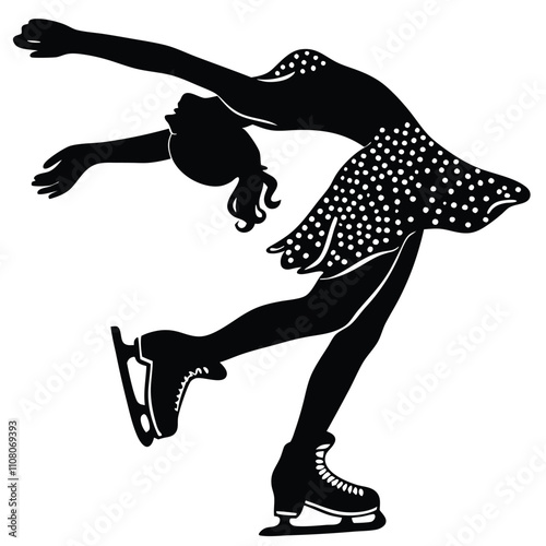 a black silhouette of a figure skater in mid-air