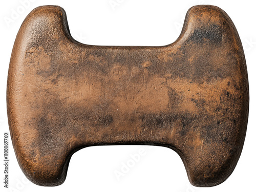 PNG A wooden artifact shaped with a worn brown patina