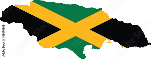 Jamaica Flag in Map, Jamaica Map with Flag, Nation Flag of Jamaica, Jamaica map