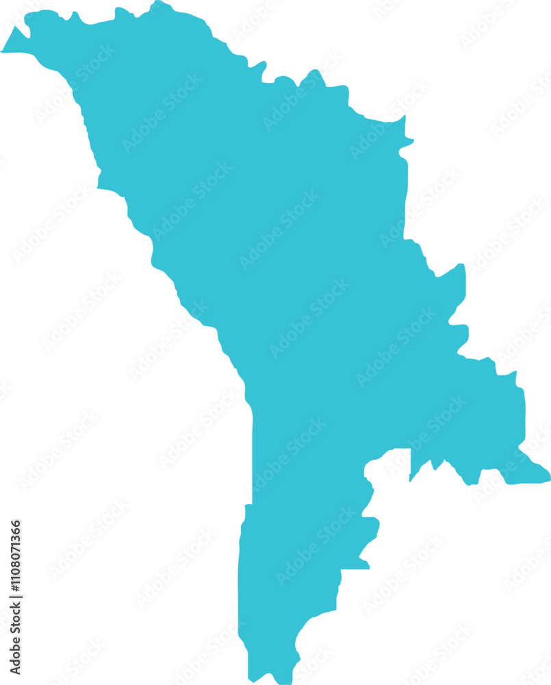 Fototapeta premium Moldova MAP in Blue, Country Border, Moldova Map, Border line of Moldova, Geographic Map