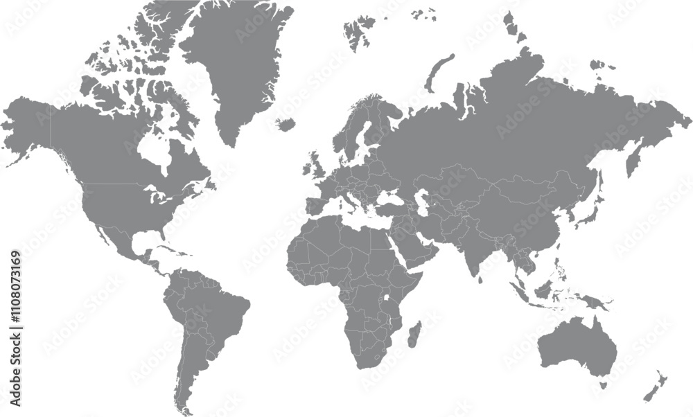 World Map with Country Gray, World Map, Geographic Map, Country Map, Country Border line, Asia, Africa, Europe, North America, South America, Australia Oceania World Map with Country Gray, World Map, Geographic Map, Country Map, Country Border line, Asia, Africa, Europe, North America, South America, Australia Oceania