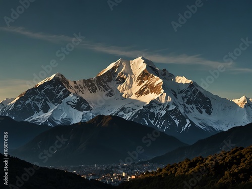 Pandim Mountain in Sikkim, India. photo