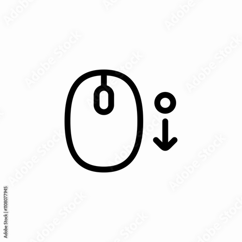 mouse move down icon sign vector