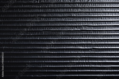 Corrugated black cardboard background for design on an industrial  school  handmade work theme. photo