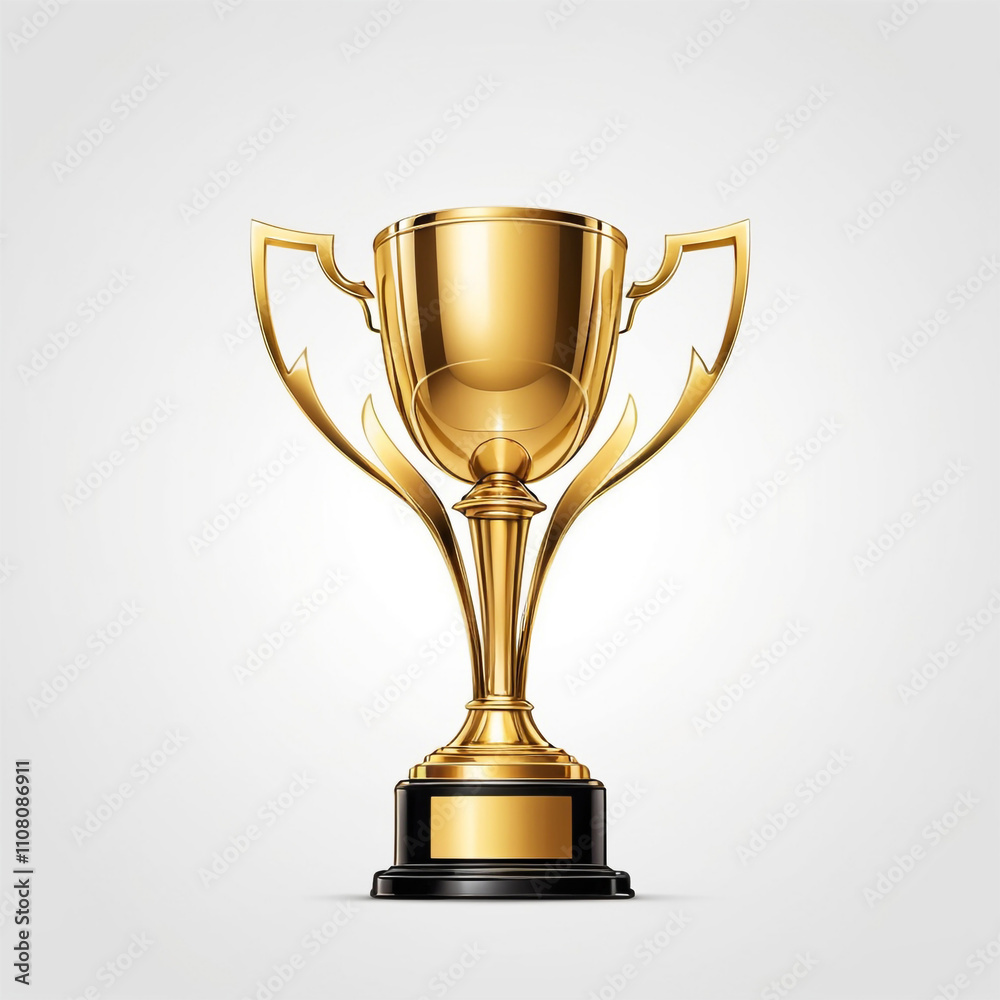 Fototapeta premium winner golden trophy cup on white background