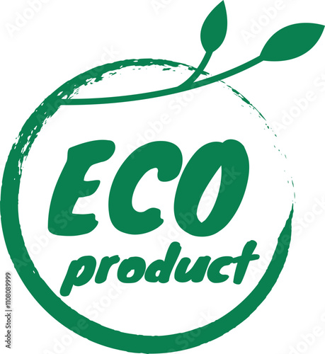 Eco product logo with two leaves in green circle, ideal for eco conscious brands. Clean, modern design for organic, sustainable products. Shows dedication to conservation photo