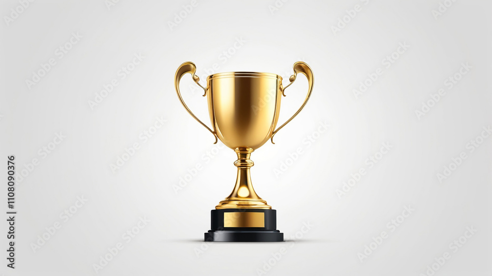 Fototapeta premium winner golden trophy cup on white background