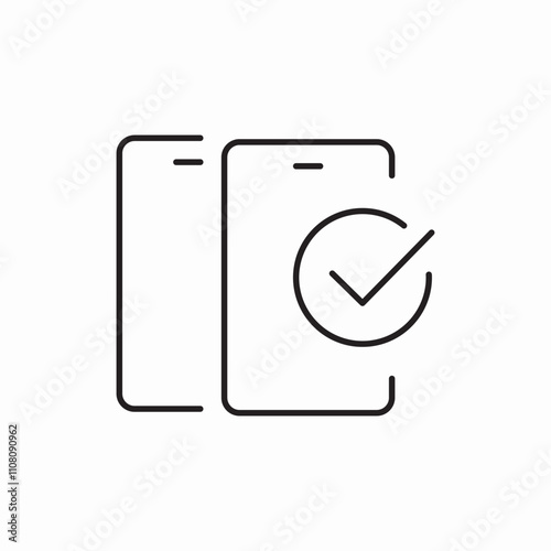 phone share check mark icon sign vector