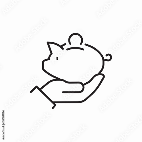 piggy bank insurance icon sign vector