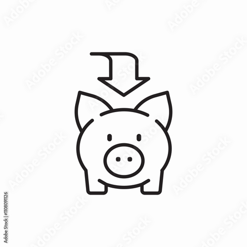 piggy bank insert icon sign vector
