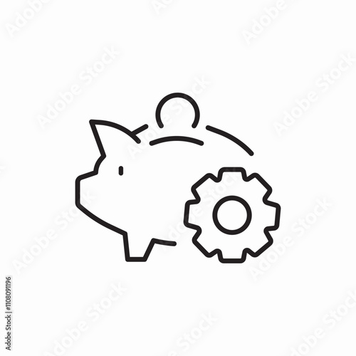 piggy bank settings icon sign vector