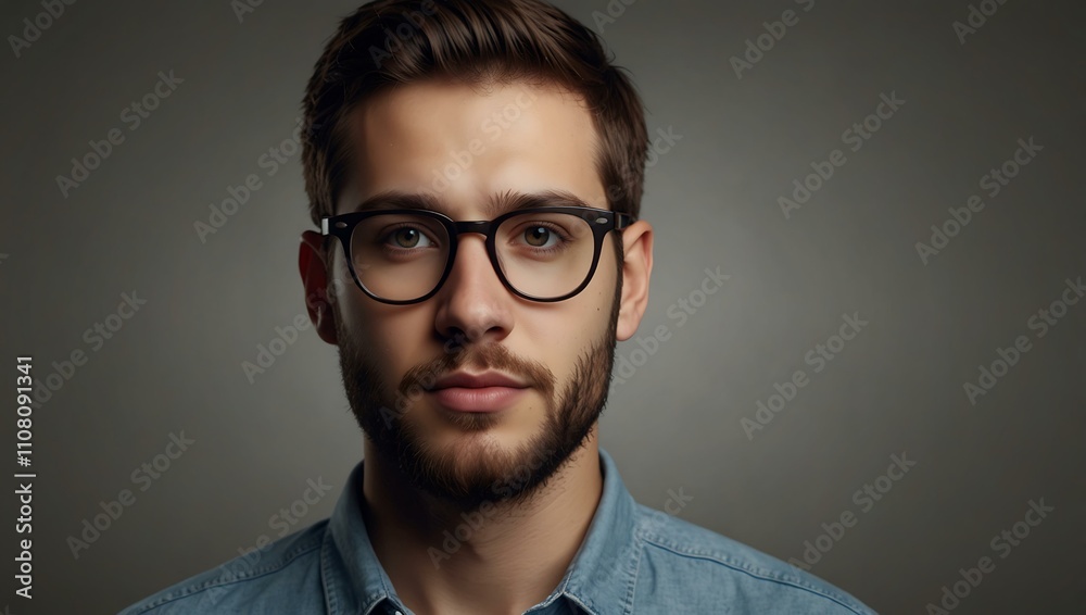 Obraz premium Person with glasses on transparent background for design use.