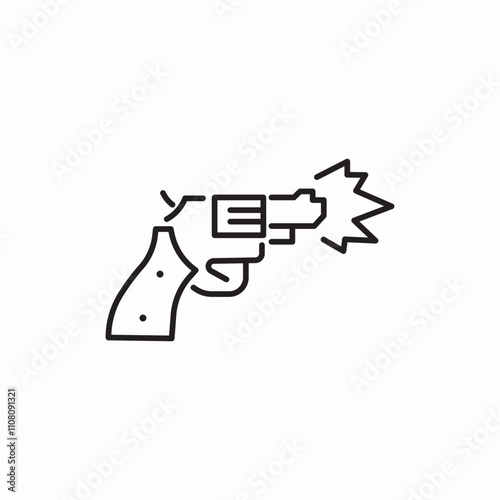 pistol gun shoot icon sign vector