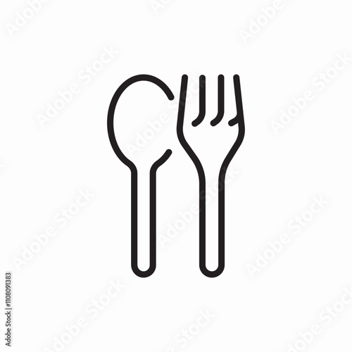 plastic scpoon fork icon sign vector