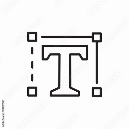 text object select icon sign vector