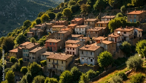 Picturesque village of Corippo in vivid detail. photo