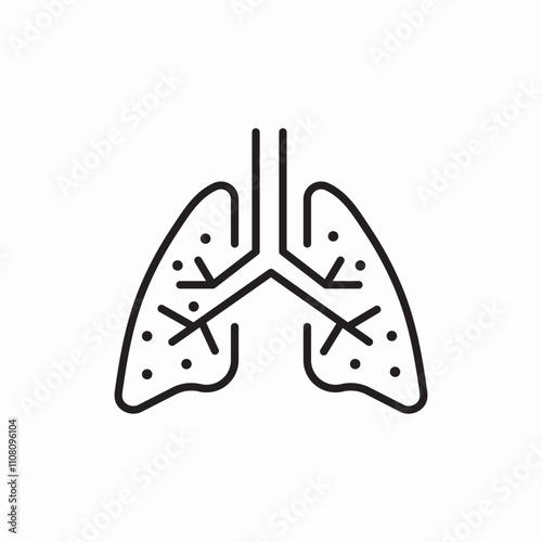 disease lungs icon sign vector
