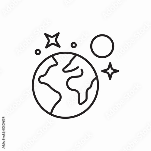 earth and moon icon sign vector