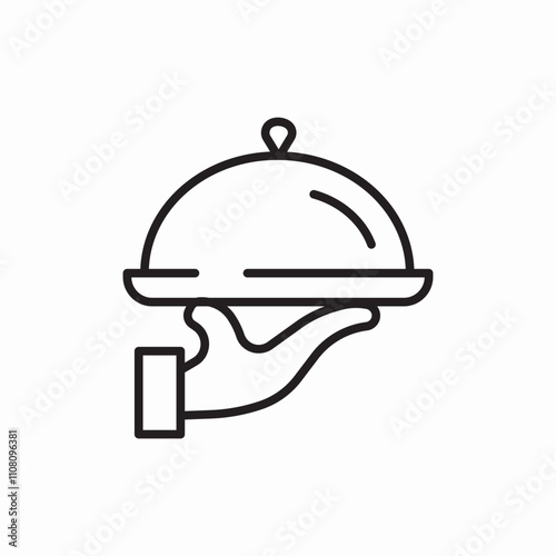 food tray waiter icon sign vector