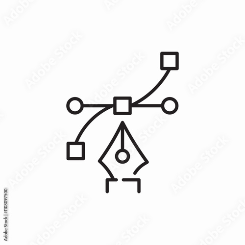 pen tool curves icon sign vector