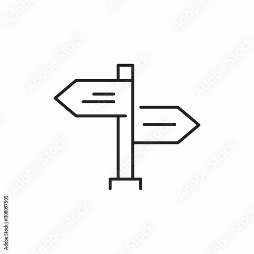 path direction icon sign vector