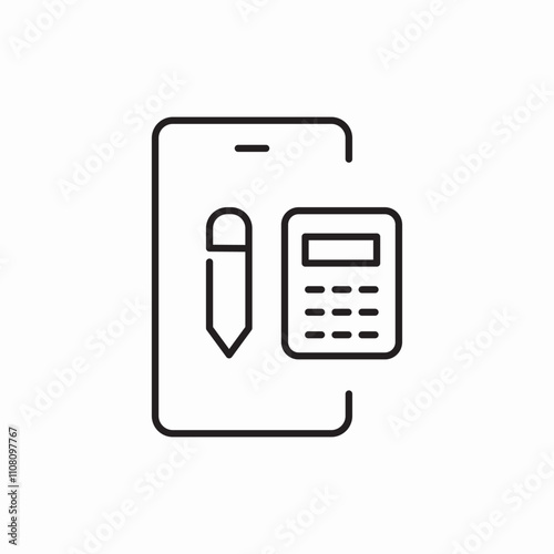 phone finance calculation icon sign vector