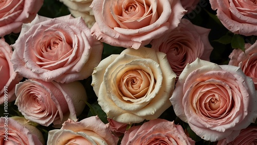 Pink rose floral design.