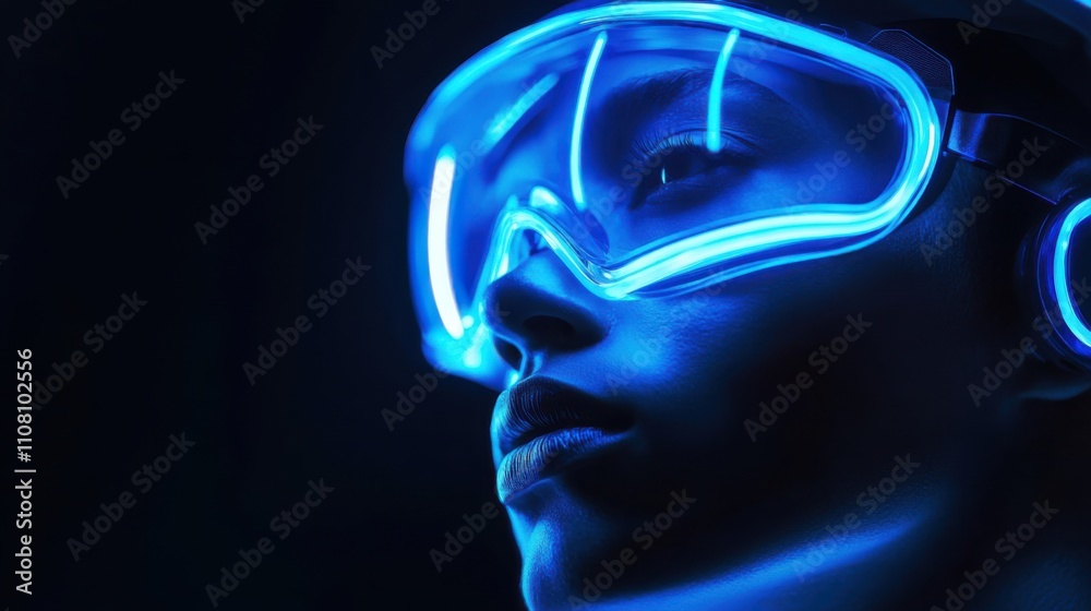 Obraz premium Futuristische schutzbrille neon look